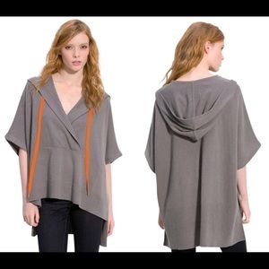 Diane von Furstenberg Gray Hooded Poncho